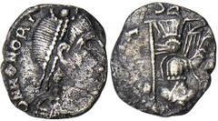 VANDALS. Pseudo-Imperial coinage, ca. 440-ca. 490. AR Siliqua. In the name of Honorius. Pseudo-Ravenna mint in Carthage, under Gaiseric or Huneric, 470s-early 480s. Diademed, draped, and cuirassed bus