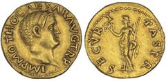 Otho, January 15-mid April 69 A.D. Aureus. Rome. Bare head of Marcus Salvius Otho r. sporting his hallmark Neronian curls; IMP M OTHO CAESAR AVG TR P. Rv. Securitas standing l. holding wreath and scep