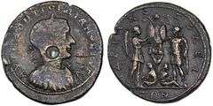 THRACE. Hadrianopolis. Gordian III, A.D. 238-244. Æ 36 mm. Laureate, draped and cuirassed bust of Gordian III right. Rv. Nike, on left, and emperor, on right, holding spear, erecting trophy between th